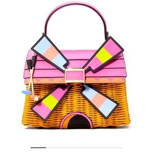 Kate Spade Tee Time Wicker 3d Windmill Top-handle Bag